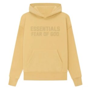 ESSENTIALS Flocked FOG Hoodie – Lime Yellow