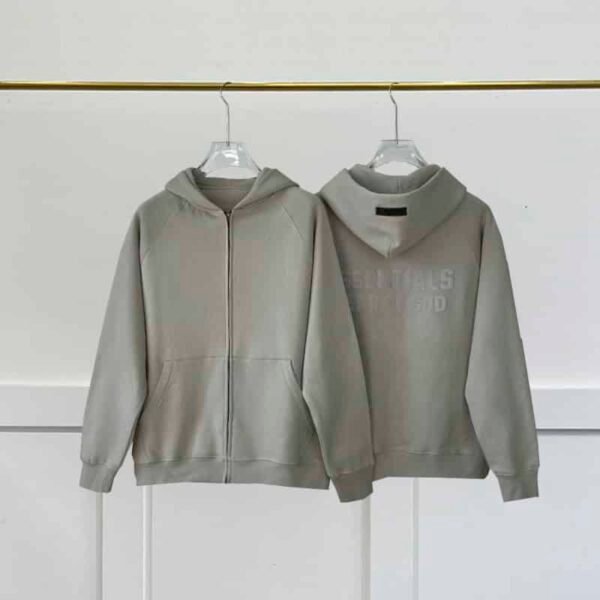 Essentials Fear of God Zipper Hoodie – Smoke Gray